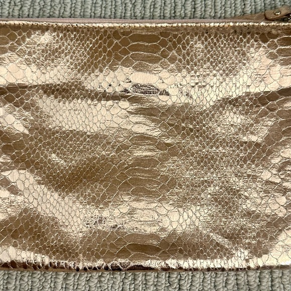 Kate Spade Metallic Gold Snake-Embossed Clutch / Pouch - Picture 11 of 11